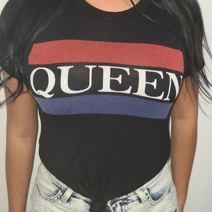 Black Top / "Queen" T-shirt